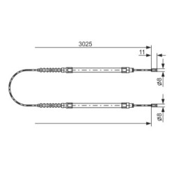 Handbrake Cable BOSCH 1987477113 OE Ref K1307963080