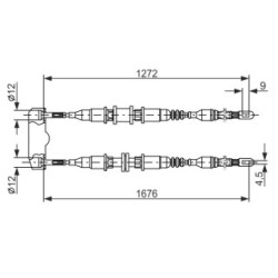 Handbrake Cable BOSCH 1987477136 OE Ref 90235948