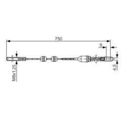 Handbrake Cable BOSCH 1987477140 OE Ref 5 22 590