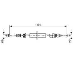 Handbrake Cable BOSCH 1987477153 OE Ref 77 00 802 686