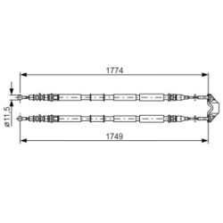 Handbrake Cable BOSCH 1987477163 OE Ref 13237275
