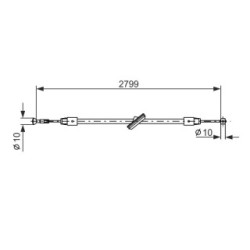 Handbrake Cable BOSCH 1987477197 OE Ref A 639 420 27 85