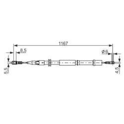 Câble de frein à main BOSCH 1987477199 pour MERCEDES CLASSE V, VITO OE A6384270338 BOSCH