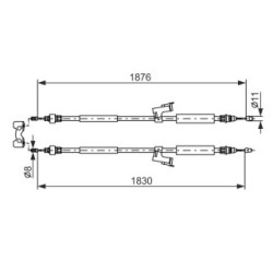 Câble de frein à main BOSCH 1987477202 pour VOLVO S40, V50 OE 30714215