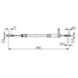 Handbrake Cable BOSCH 1987477219 OE Ref A 202 420 22 85