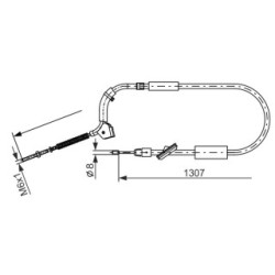 Câble de frein à main BOSCH 1987477223 pour MERCEDES CLASSE B OE A1694200985 BOSCH