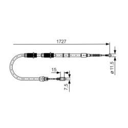 Handbrake Cable BOSCH 1987477259 OE Ref 8E0 609 721 P