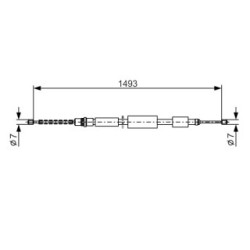 Handbrake Cable BOSCH 1987477323 OE Ref 96 032 564