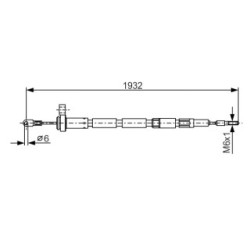 Handbrake Cable BOSCH 1987477346 OE Ref 1205743