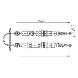 Handbrake Cable BOSCH 1987477390 OE Ref 60808316