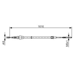 Handbrake Cable BOSCH 1987477393 OE Ref 1H0 609 721 E