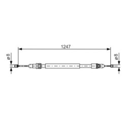 Handbrake Cable BOSCH 1987477473 OE Ref 77 00 823 690