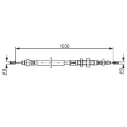 Handbrake Cable BOSCH 1987477491 OE Ref 96 026 875