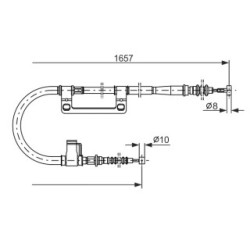 Handbrake Cable BOSCH 1987477502 OE Ref GA5R-44-420D