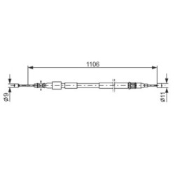 Handbrake Cable BOSCH 1987477529 OE Ref 522655