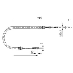 Câble de frein à main BOSCH 1987477566 pour PEUGEOT 605 OE 4745F0