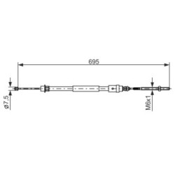 Câble de frein à main BOSCH 1987477572 pour PEUGEOT 406 OE 4745H3 BOSCH
