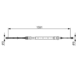 Câble de frein à main BOSCH 1987477580 pour CITROËN XSARA OE 4745J8 BOSCH