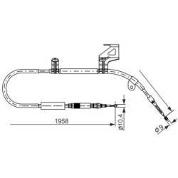 Handbrake Cable BOSCH 1987477604 OE Ref 4B0 609 722 N