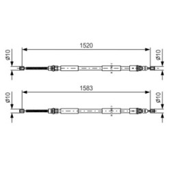 Handbrake Cable BOSCH 1987477616 OE Ref 60 25 313 182