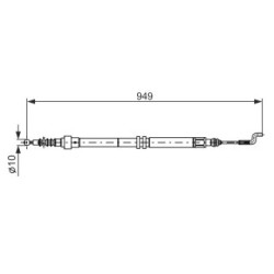 Handbrake Cable BOSCH 1987477706 OE Ref 7D0 609 701