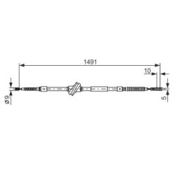 Handbrake Cable BOSCH 1987477708 OE Ref 895 609 721 A