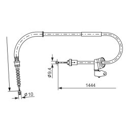 Hand Brake Cable BOSCH 1 987 477 711 OE Ref 34411514214