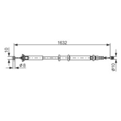 Câble de frein à main BOSCH 1987477722 pour FIAT PUNTO OE 46552978 BOSCH