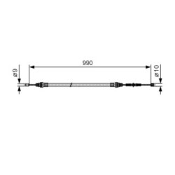 Handbrake Cable BOSCH 1987477751 OE Ref Q0004161V002