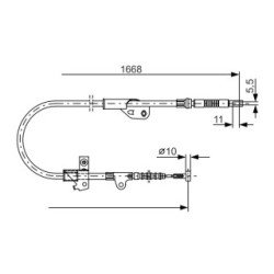 Handbrake Cable BOSCH 1987477755 OE Ref 36530 9F510