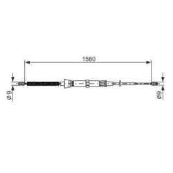 Handbrake Cable BOSCH 1987477806 OE Ref 6Q0 609 721 N