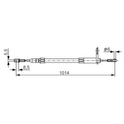 Câble de frein à main BOSCH 1987477814 pour MERCEDES SL OE A1294200985 BOSCH