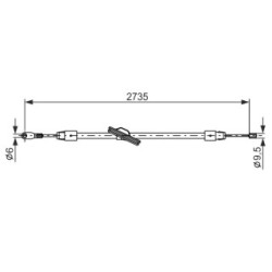 Handbrake Cable BOSCH 1987477845 OE Ref A 203 420 09 85