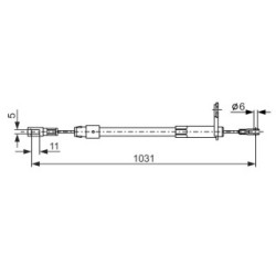 Câble de frein à main BOSCH 1987477850 pour MERCEDES CLASSE E OE A2104201585 BOSCH