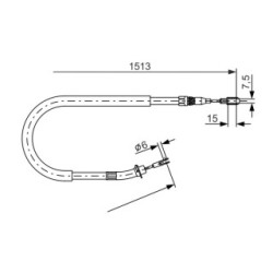 Handbrake Cable BOSCH 1987477852 OE Ref 901 420 18 85