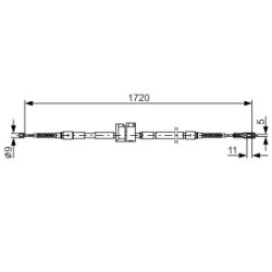 Handbrake Cable BOSCH 1987477882 OE Ref 4D0 609 722 H