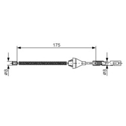 Câble de frein à main BOSCH 1987477906 pour FORD, MAZDA OE 1209852 BOSCH