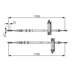 Handbrake Cable BOSCH 1987477933 OE Ref 1253159