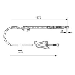 Handbrake Cable BOSCH 1987477943 OE Ref 36530 BU000