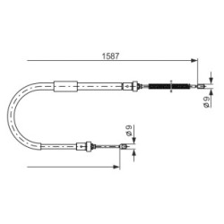 Handbrake Cable BOSCH 1987477965 OE Ref 82 00 673 254