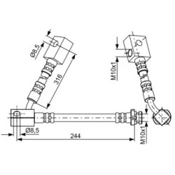 Flexible de frein BOSCH 1987481822 pour NISSAN 350Z OE 46210CD001 BOSCH