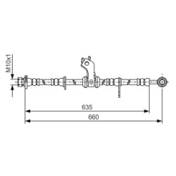 Flexible de frein BOSCH 1987481A14 pour HONDA CIVIC, CRX, INTEGRA OE 01465-SR3-N02 BOSCH