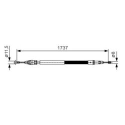 Handbrake Cable BOSCH 1987482008 OE Ref 98 095 335 80