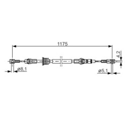 Handbrake Cable BOSCH 1987482012 OE Ref 44 03 487