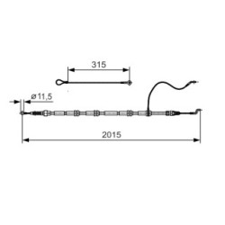 Câble de frein à main BOSCH 1987482015 pour VW TRANSPORTER OE 7J3609701