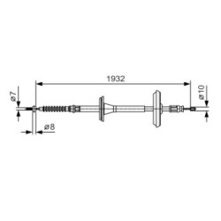 Handbrake Cable BOSCH 1987482021 OE Ref 12 801 833