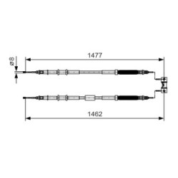 Handbrake Cable BOSCH 1987482037 OE Ref 522040
