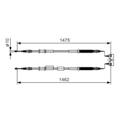 Handbrake Cable BOSCH 1987482039 OE Ref 522038