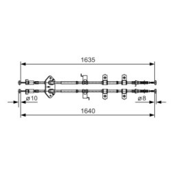 Handbrake Cable BOSCH 1987482054 OE Ref GJ6A-44-410C