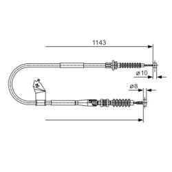 Handbrake Cable BOSCH 1987482055 OE Ref NC10-44-410B